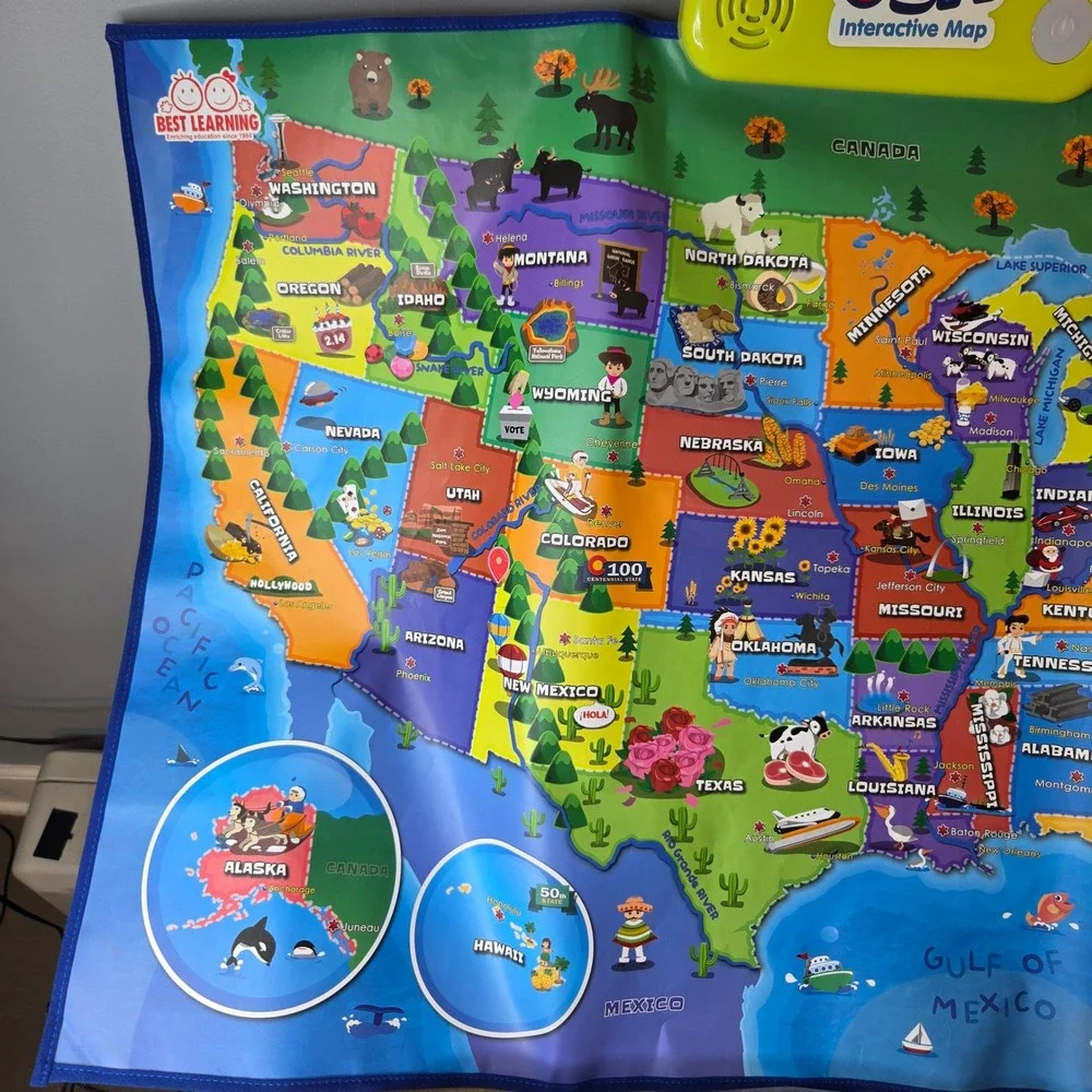 Best Learning My USA Interactive Map i-Poster Talking Educational Wall Toy 4227